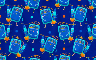 Graphic Tablet Mascot Seamless Pattern