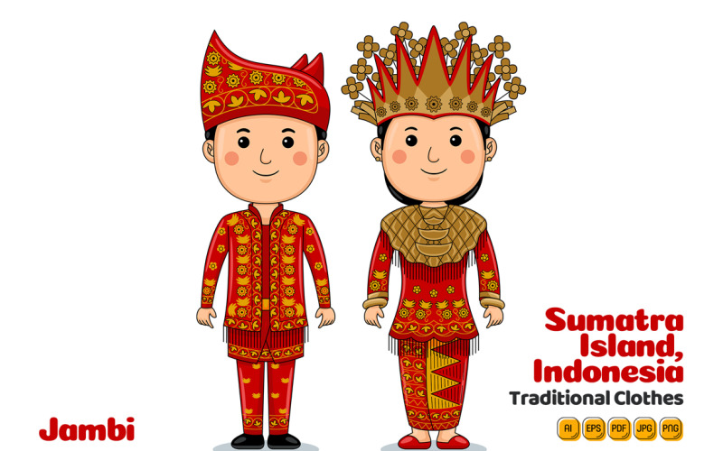 Jambi Indonesia Traditional Cloth Vector Graphic