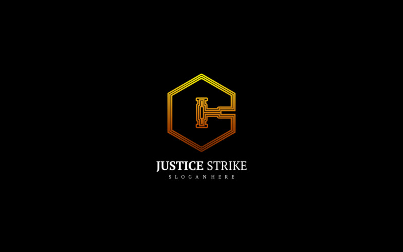 Justice Strike Gradient Logo Logo Template