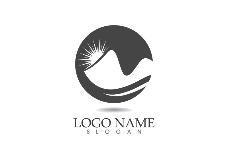Landscape mountain logo and symbol vector v12 Logo Template