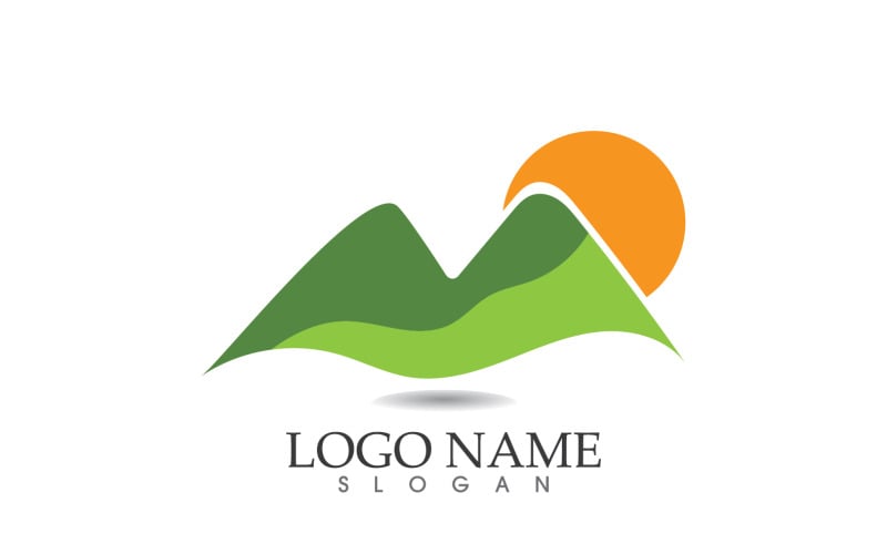 Landscape mountain logo and symbol vector v14 Logo Template