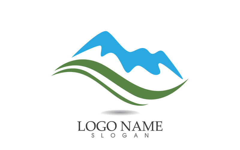 Landscape mountain logo and symbol vector v1 Logo Template