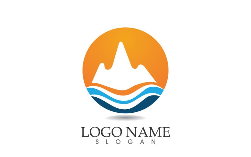 Landscape mountain logo and symbol vector v4 Logo Template