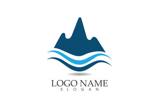 Landscape mountain logo and symbol vector v5