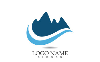 Landscape mountain logo and symbol vector v7