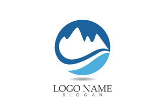 Landscape mountain logo and symbol vector v8