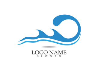 Wave water beach vector design logo v13