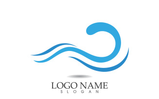 Wave water beach vector design logo v14