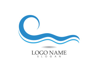 Wave water beach vector design logo v15