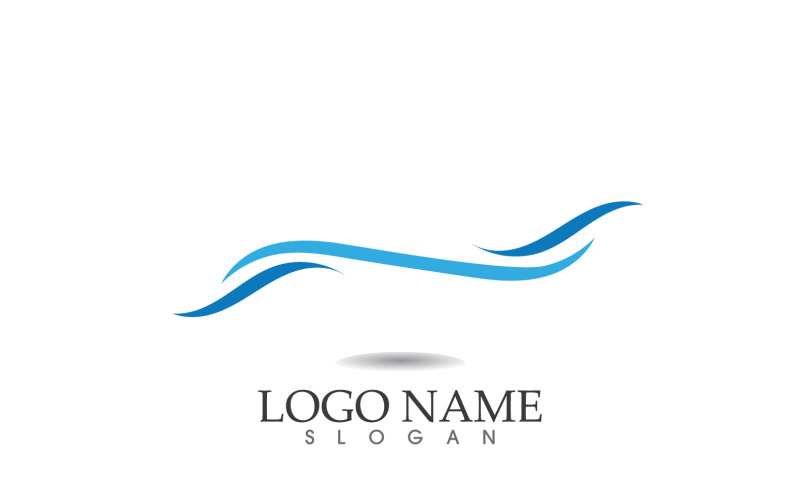 Wave water beach vector design logo v18 Logo Template