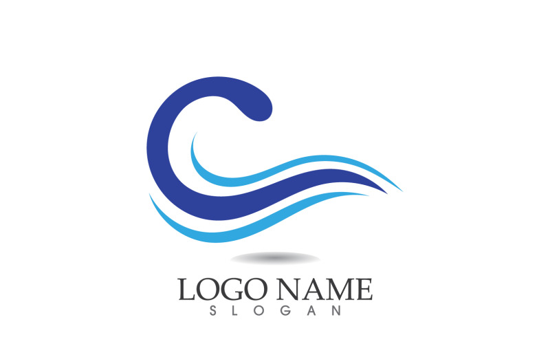 Wave water beach vector design logo v3 Logo Template