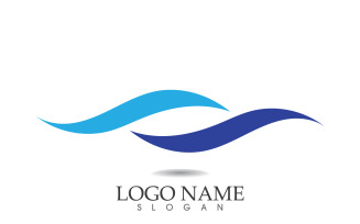 Wave water beach vector design logo v9