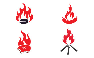 Roast fire and symbol vector design v27