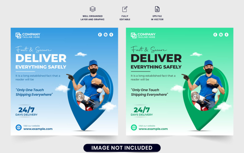 Online delivery service promotion poster Social Media