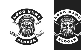 Skull Hockey Emblem Graphic Logo Design