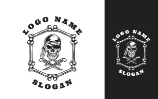 Skull Pirates Emblem Graphic Logo Design