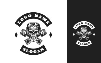 Skull Rider Emblem Graphic Logo Design