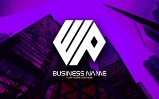 Professional Polygonal WP Letter Logo Design For Your Business - Brand Identity