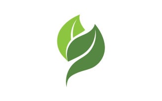 Leaf tree green icon logo template vector v8