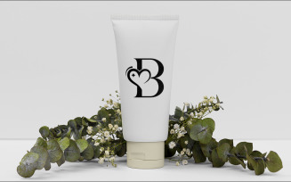 Beauty Logo Design Love Spa Massage Letter B