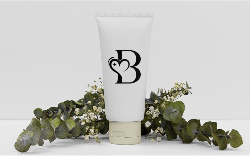 Beauty Logo Design Love Spa Massage Letter B Logo Template