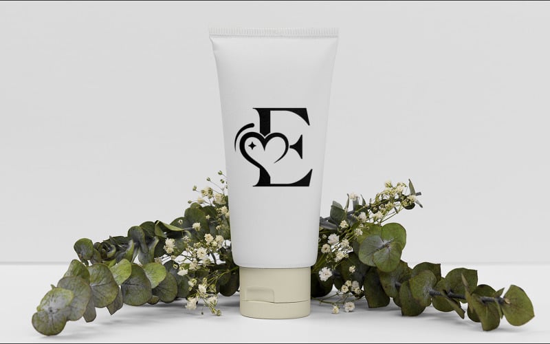 Beauty Logo Design Love Spa Massage Letter E Logo Template