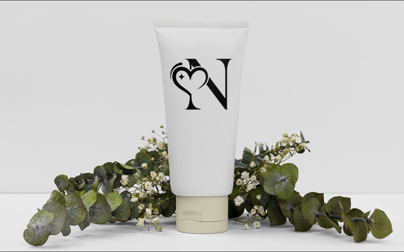 Beauty Logo Design Love Spa Massage Letter N Logo Template