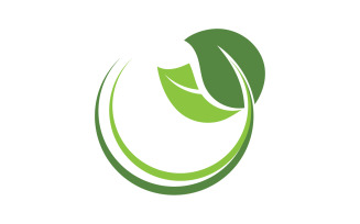 Leaf tree green icon logo template vector v13