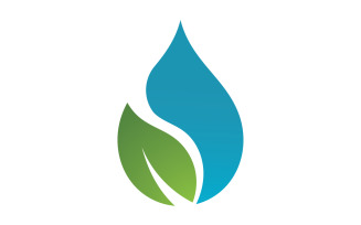 Waterdrop and leaf nature logo icon vector v4