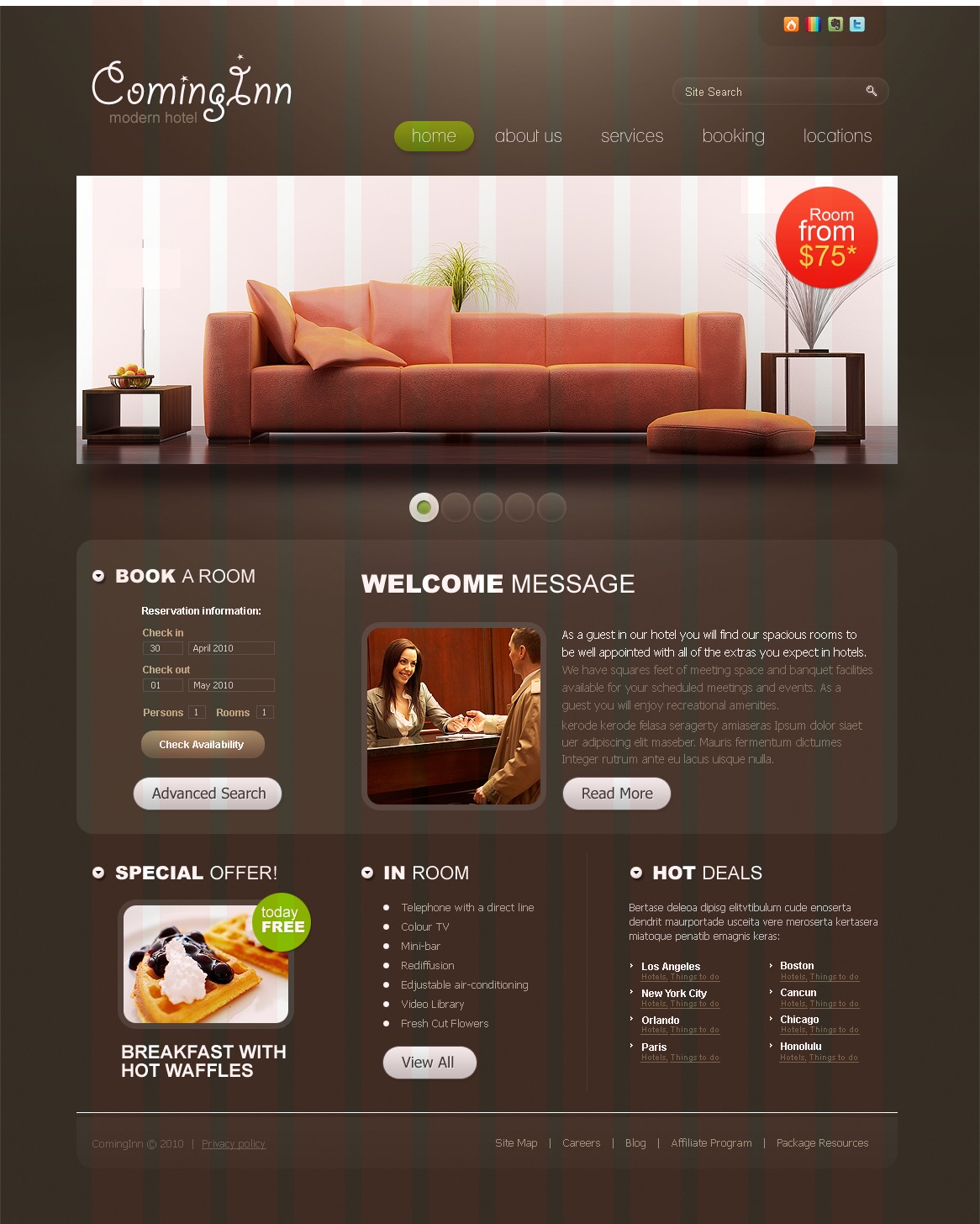 Template Siti Web #31603 Per Un Sito Di Hotel