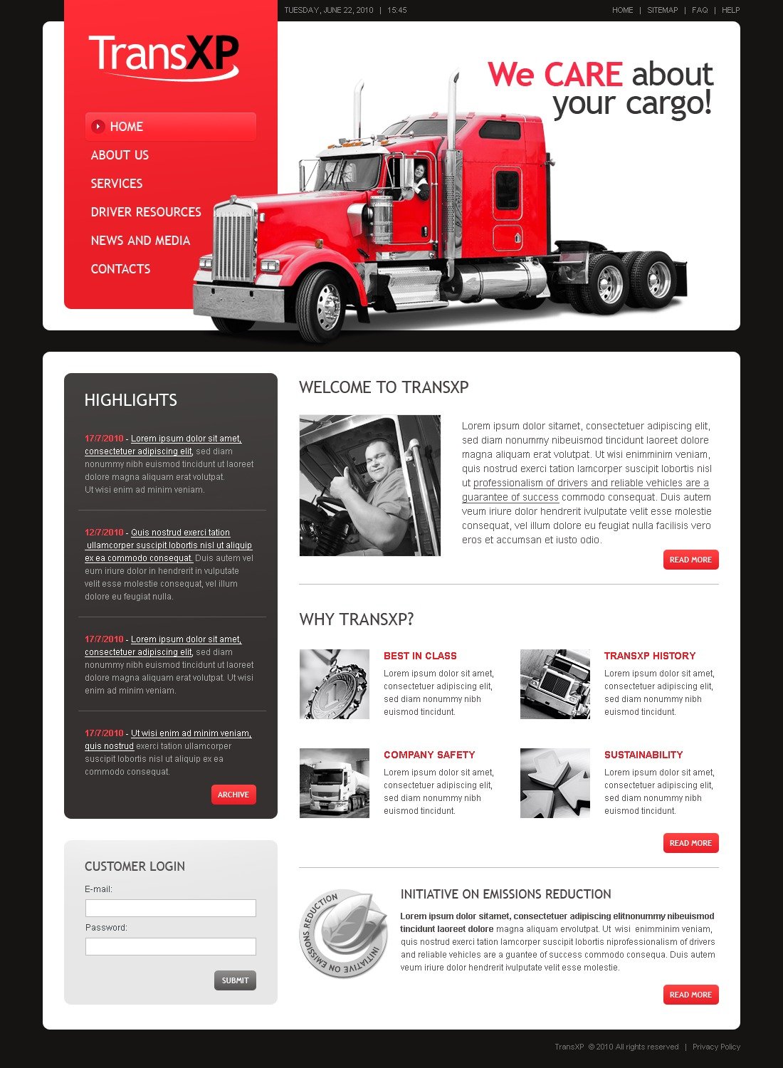 Trucking Website Template #31612