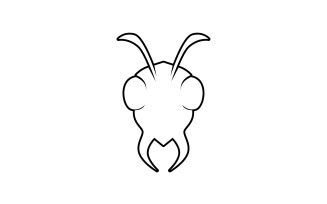 Ant head logo and symbol vector v14