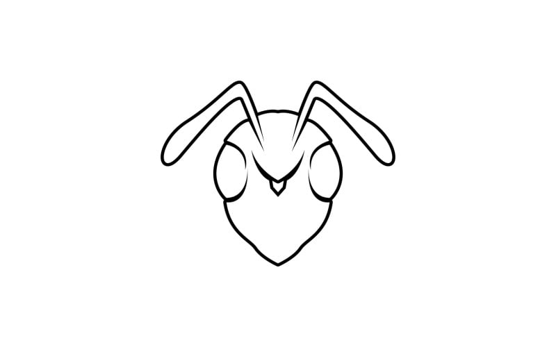 Ant head logo and symbol vector v15 Logo Template