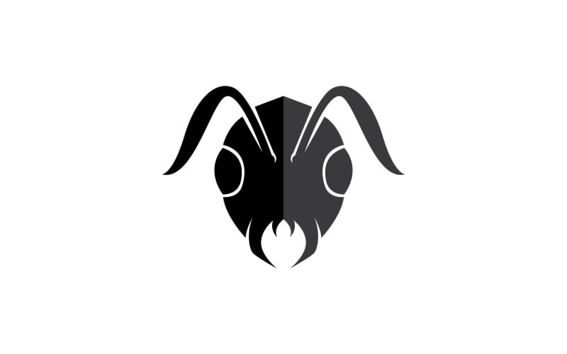 Ant head logo and symbol vector v1 Logo Template