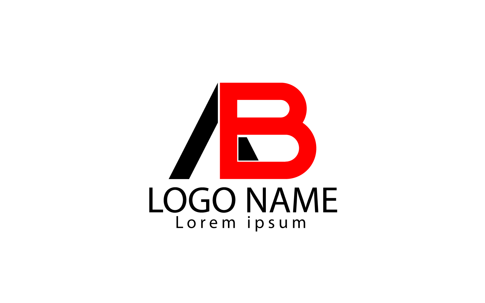 Creatief en eenvoudig AB-logo