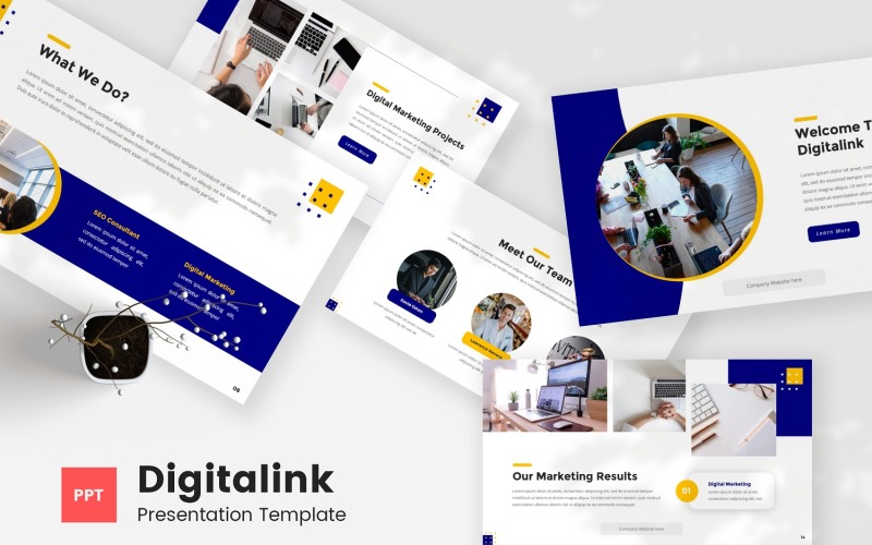 Digitalink — SEO and Digital Marketing Powerpoint Template PowerPoint Template