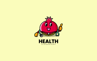 pomegranate mascot Cartoon Logo