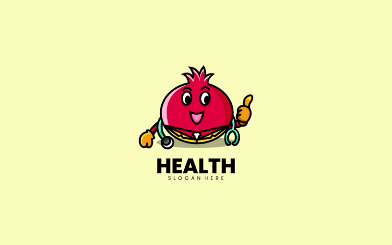 pomegranate mascot Cartoon Logo Logo Template