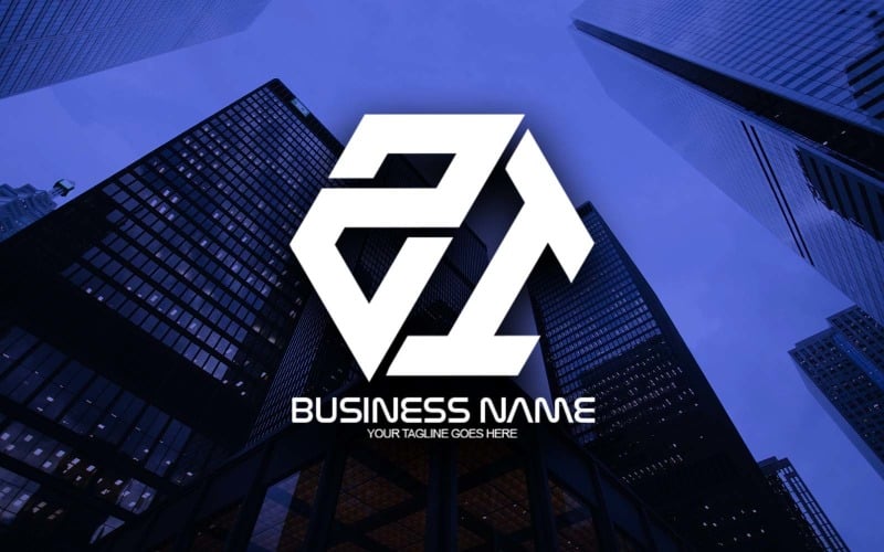 Professional Polygonal ZI Letter Logo Design For Your Business - Brand Identity Logo Template