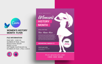 Women's History Month Flyer Printable Template