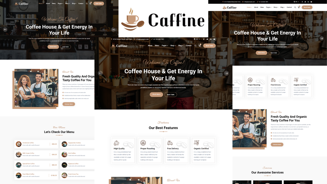 Caffine - Cafe And Coffee Shop HTML5 Template