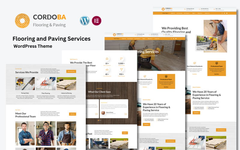 Cordoba - Flooring and Paving Services WP Theme WordPress Theme