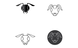 Ant head logo and symbol vector 1