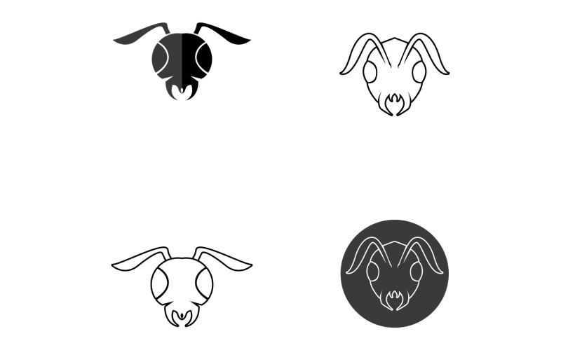Ant head logo and symbol vector 1 Logo Template