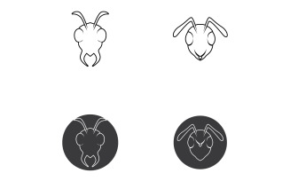 Ant head logo and symbol vector v7