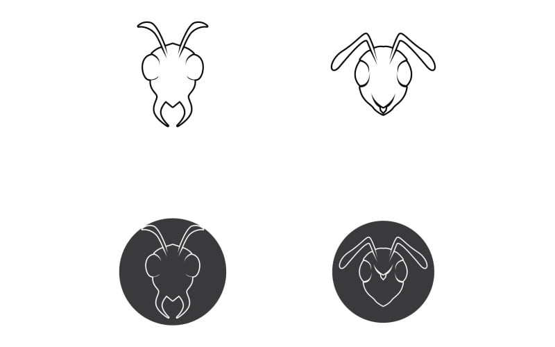 Ant head logo and symbol vector v7 Logo Template