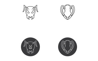 Ant head logo and symbol vector v8