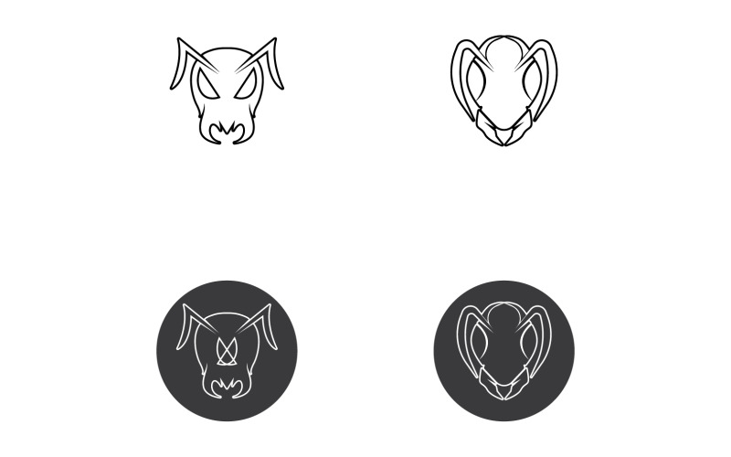 Ant head logo and symbol vector v8 Logo Template