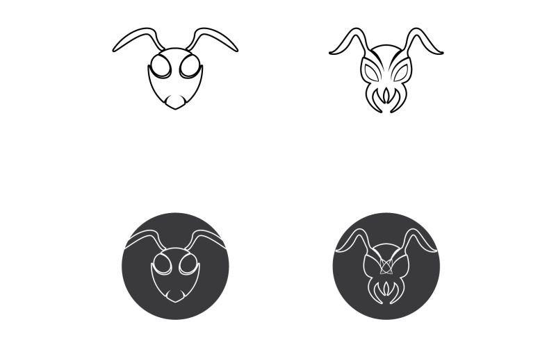 Ant head logo and symbol vector version v9 Logo Template