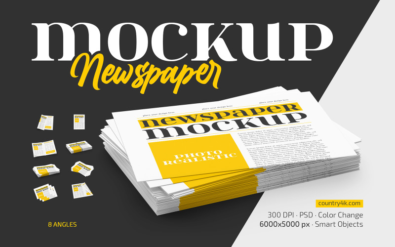 Newspaper Mockup PSD Template Product Mockup